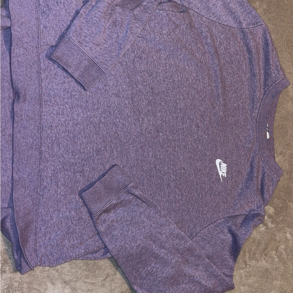 Nike Men's Heathered Purple Crewneck Sweater